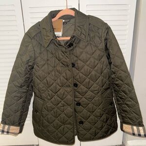 New Burberry Quilted Olive Women Jacket